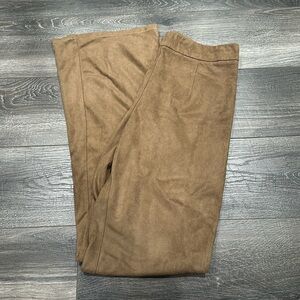 Beige wide leg casual pants 100% polyester